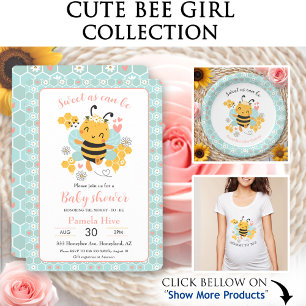 Serviette En Papier Sweet as Can Bee Baby Girl Baby shower