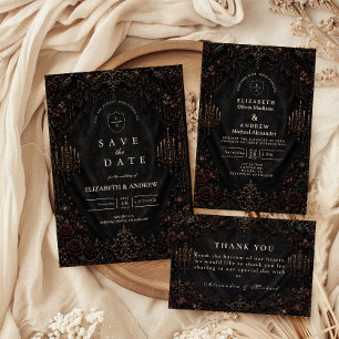 Save The Date Mariage gothique victorien luxueux