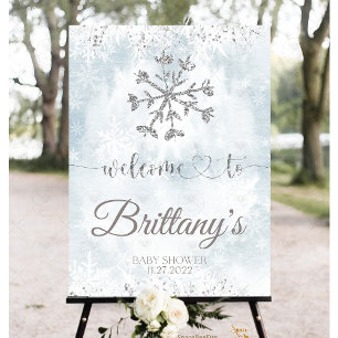 Snowflake Winter Baby Dusche Runder Aufkleber