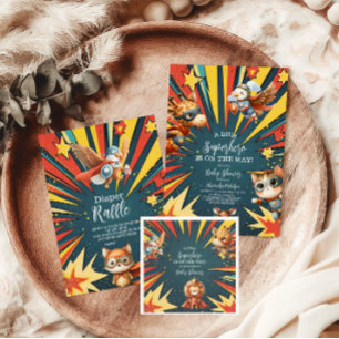 Fun Animals Superhero Kinderdusche Pappteller