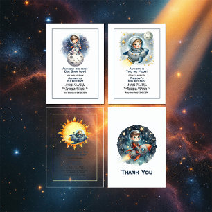 Carte De Remerciements Rocket Stellar Boy Space