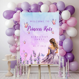 Purple Princess Butterflies Invitation Anniversair