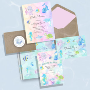 Cute Under the Sea Baby shower par Mail Invitation