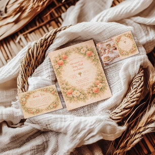 Invitation Joyeux 1er anniversaire Sweet Peach