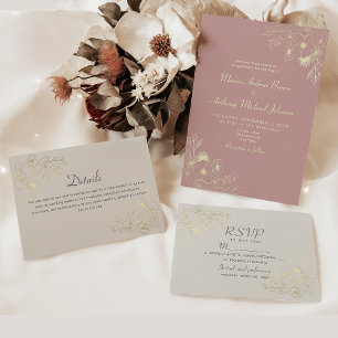 Elegant Dusty Rose Wedding Tischnummer