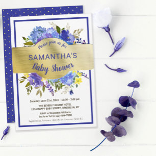 Elegante Lila Floral Gold Baby Dusche Geschenkschachtel