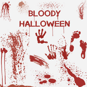Assiettes En Carton Empreinte de main sanglante Halloween éclaboussé d