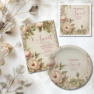 Invitation Aquarelle douce Pastel Floral Sweet 16