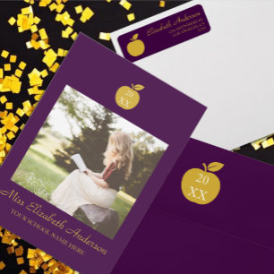 Lehrer Apfel Abschluss Ankündigung