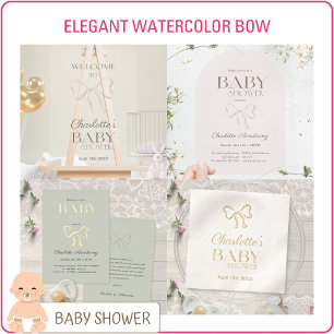 Helles Staubrosen-Aquarell-Bogen-Baby-Einladung Acryleinladungen