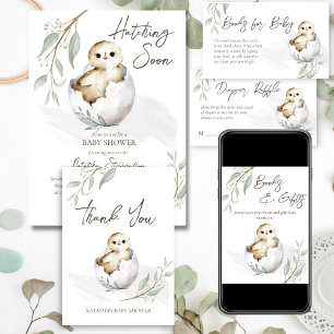 Bald Vogelfederdusche Baby Dankeskarte