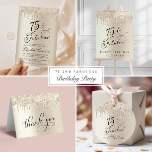 Serviette En Papier 75e anniversaire de la Parties scintillant d'or