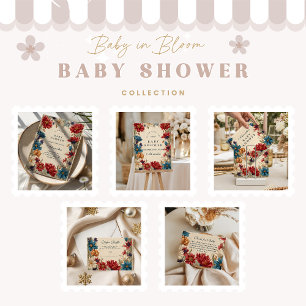 Wildblumenwiese-Baby-Party Einladung