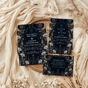Gothic Dark Celestial Hochzeit Einladung