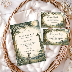 Serviette En Papier Baby Shower Fille Safari Botanique