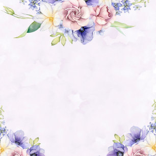 Violet Lila Wasserfarben Blumenzitter Einladung