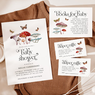 Rustic Woodland Mushroom Baby Shower Invitation Einladung
