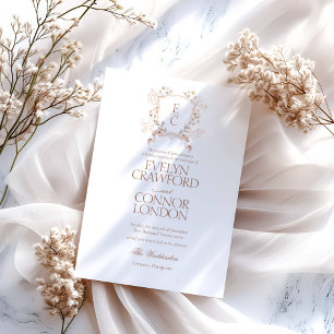 Invitation Mariage Élégant de Fleurs de Crête d'Automne