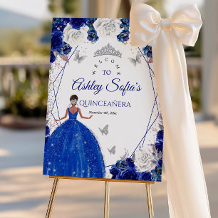 Prospectus 21,6 Cm X 24,94 Cm Sac bleu royal argent Quinceañera Sachet de chips 