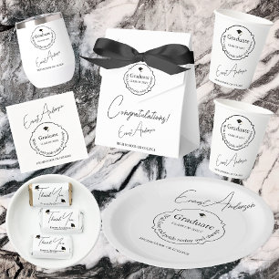 Moderne Schwarz-Weiß-Wörter des Weisheit-Abschluss Begleitkarte