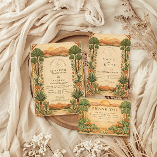 Boho-Wüsten-Botanical-Hochzeit Dankeskarte