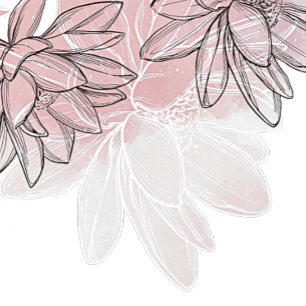 Invitation Fleurs blanches rose mariage Aquarelle argent