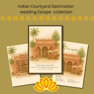Invitation Inde Courtyard Destination mariage Escapade