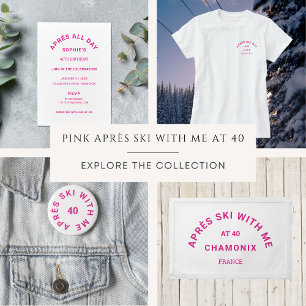 Hot Pink Après Ganztägiges 40. Geburtstags-Party Einladung