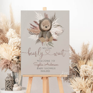 Invitation au Baby shower de l'ours de Boho