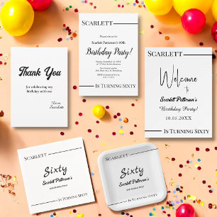 Moderne, einfache Schwarz-Weiß-Eleganz zum Geburts Dankeskarte