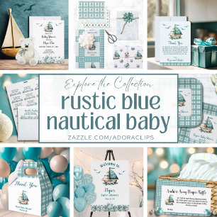 Nautical Blue "Oh, Baby" Baby Dusche Geschenkboxen Geschenkschachtel