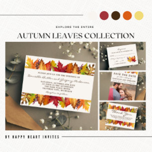 Autumn Leaves Fall Photo Faire-part de mariage