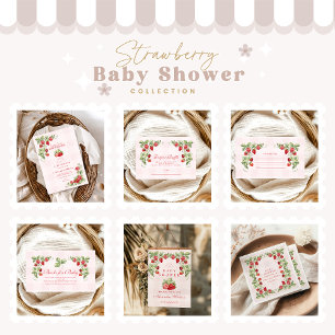 Sweet Strawberry Baby Dusche Einladung
