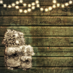 Rustic Mason Jar Wedding Einladung