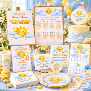 Wolken und Sterne Baby Shower Willkommensschild Poster