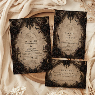 Save The Date Mariage gothique victorien vintage