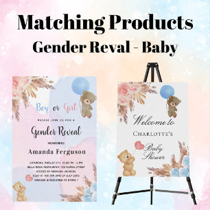 Haushaltsgeschlecht offenbart Pampasgras-Teddybär