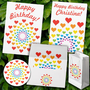 Regenbogenherzen Pappteller