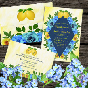 Invitation Mariage floral citron soleil