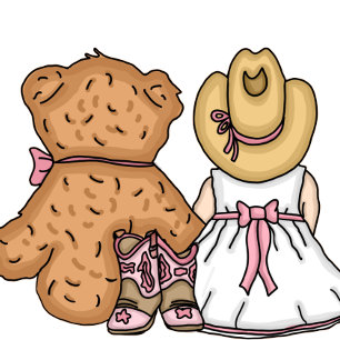 Mädchendusche   Cowgirl und Teddy Bear Einladung