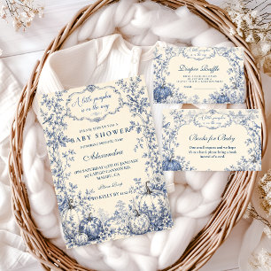 Elegante Blaue Chinoiserie-Kleiner-Kürbis-Baby-Sho Einladung