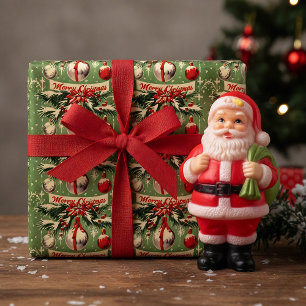 Retro Vintage Weihnachten Mitte des Jahrhunderts Y Geschenkpapier