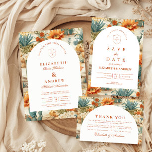 Cartons Réponse Mariage Bohème sous une Arche dans le Désert