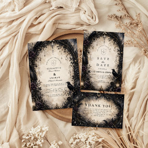 Verzauberte gothische himmlische Hochzeit Save The Date