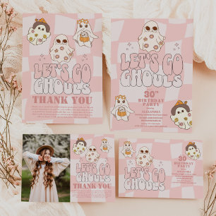 Foto Groovy Lass uns Ghouls Halloween Adult Birth  Dankeskarte