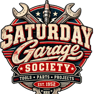 Samstag Garage Society Vintage Mechaniker Ringer T T-Shirt