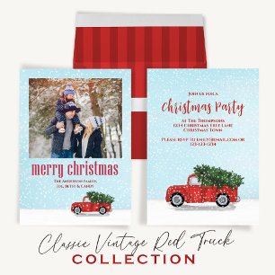 Red Truck Weihnachtsbaum in Sow Foto Personalisier Keramik Ornament