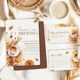 Boho Fall Liebe braut Kaffee Brautparty Einladung