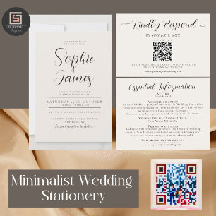 Faire-part de mariage neutre minimaliste