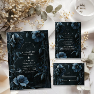 Vintage Blumenhochzeit Dankeskarte